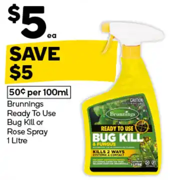 Brunnings Ready To Use Bug Kill or Rose Spray