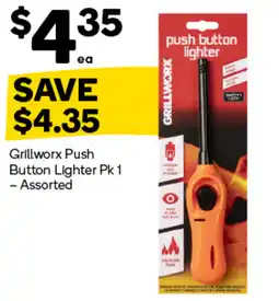 Woolworths Grillworx Push Button Lighter Assorted offer