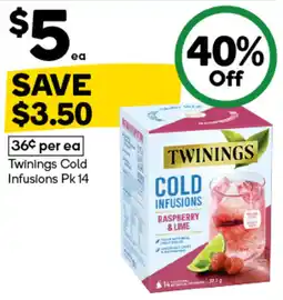 Woolworths Twinings Cold Infusions Raspberry & Lime offer