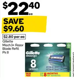 Woolworths Gillette Mach3+ Razor Blade Refill offer
