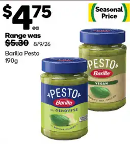 Woolworths Barilla Pesto offer