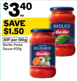 Woolworths Barilla Pasta Sauce offer