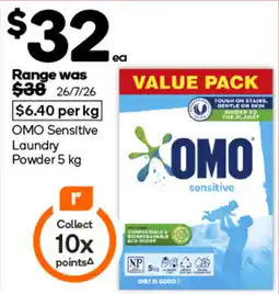 Woolworths OMO Sensitive Laundry Powder offer
