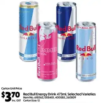 Red Bull Energy Drink 473mL Selected Varieties