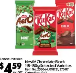 C-Store Distribution Nestlé Chocolate Block Selected Varieties offer