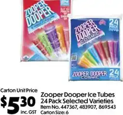 C-Store Distribution Zooper Dooper Ice Tubes offer