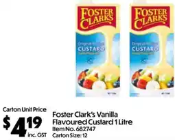 C-Store Distribution Foster Clark's Vanilla Flavoured Custard offer