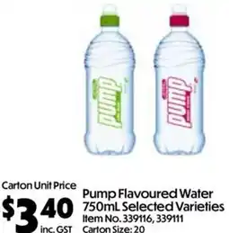 C-Store Distribution Pump Flavoured Water offer