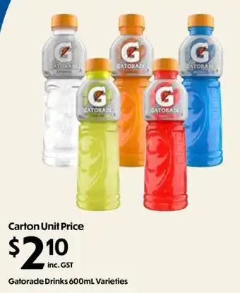 Gatorade Drinks 600mL Varieties