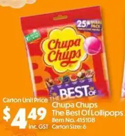 C-Store Distribution Chupa Chups The Best Of Lollipops offer