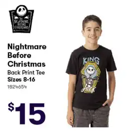 Woolworths Nightmare Before Christmas Back Print Tee offer