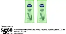 C-Store Distribution Vaseline Intensive Care Aloe Soothe Body Lotion offer