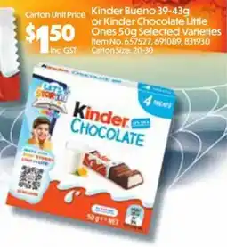 C-Store Distribution Kinder Chocolate offer