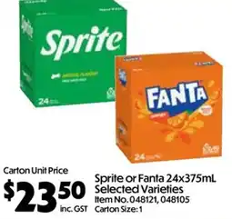 C-Store Distribution Sprite or Fanta Selected Varieties offer