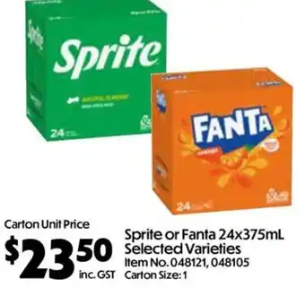 Sprite or Fanta Selected Varieties