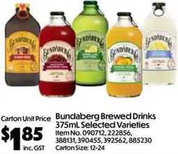 C-Store Distribution Bundaberg Brewed Drinks Selected Varieties offer