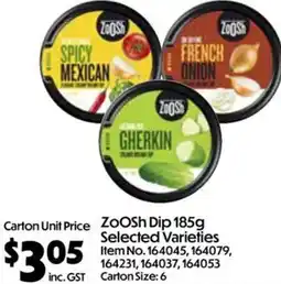 C-Store Distribution ZoOSh Dip Selected Varieties offer