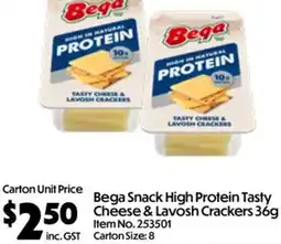 C-Store Distribution Bega Snack High Protein Tasty Cheese & Lavosh Crackers offer