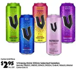 C-Store Distribution V Energy Drink 500mL Selected Varieties offer