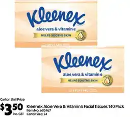 C-Store Distribution Kleenex Aloe Vera & Vitamin E Facial Tissues offer