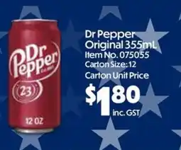 C-Store Distribution Dr Pepper Original offer