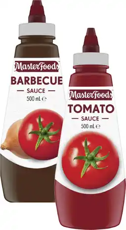 Coles MasterFoods Squeeze Tomato or Barbecue Sauce 475mL-500mL offer