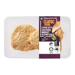 Woolworths Woolworths Pub Style Chicken Breast Schnitzels with Australian RSPCA Approved Chicken offer