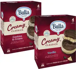 Coles Bulla Creamy Classics Sandwiches 448mL offer
