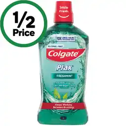 Woolworths Colgate Plax Mouthwash Alcohol Free offer