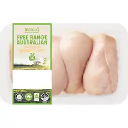 Woolworths macro Free Range Australian Fresh RSPCA Approved Chicken Breast Fillets Skinless Bulk Tray offer