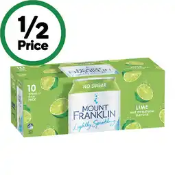 Woolworths Mount Franklin Lightly Sparkling Water offer