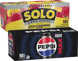Coles Pepsi or Solo Soft Drink 10x375mL offer