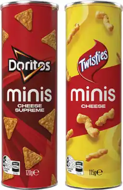 Coles Twisties or Doritos Minis 115g-120g offer