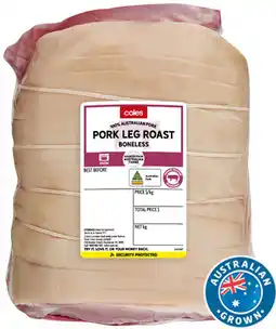 Coles Coles Australian Pork Leg Roast Boneless offer