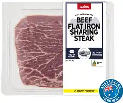 Coles Coles Australian No Added Hormones Beef Flat Iron Sharing Steak offer