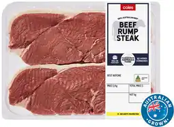 Coles Coles Australian No Added Hormones Beef Rump Steak offer