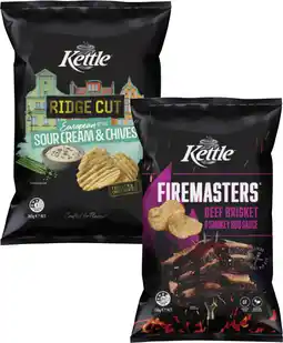 Coles Kettle Firemasters 150g or Ridge Cut 165g offer