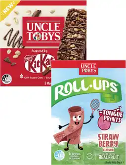Coles Uncle Tobys Muesli Bars 145g-185g or Roll Ups 94g offer
