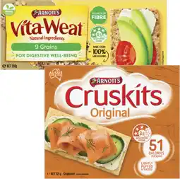 Coles Arnott's Cruskit or VitaWeat Crispbreads 125g-250g offer