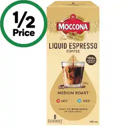Woolworths Moccona Liquid Espresso Coffee Sachets offer