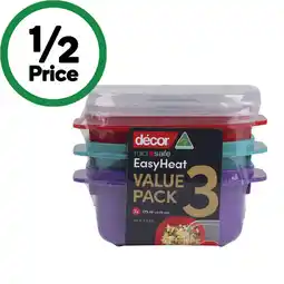Woolworths Décor Microsafe EasyHeat Jewel Oblong Containers offer