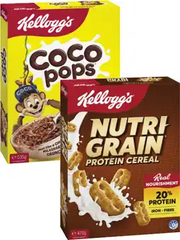 Coles Kellogg's Nutri Grain 470g or Coco Pops 535g offer