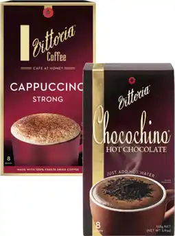 Coles Vittoria Coffee Sachets or Chocochino Hot Chocolate Sachets 8 Pack offer
