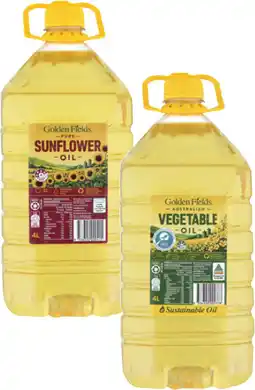 Coles Golden Fields Canola or Sunflower Oil 4 Litre offer