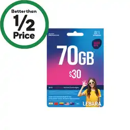 Woolworths Lebara $30 Starter Pack‡ offer