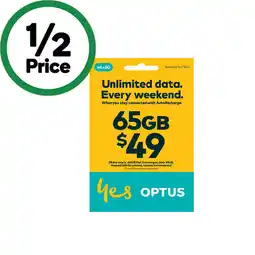 Woolworths Optus $49 SIM Starter Pack§ offer