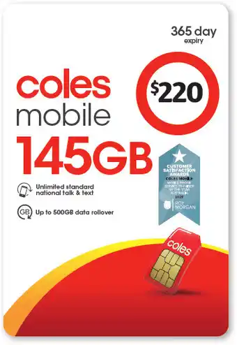 Coles Coles Mobile $220 Prepaid SIM offer