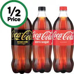 Woolworths Coca-Cola Classic, Zero Sugar or Diet Soft Drink Varieties 1.25 Litre offer