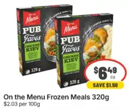 IGA Xpress On the Menu Frozen Meals offer