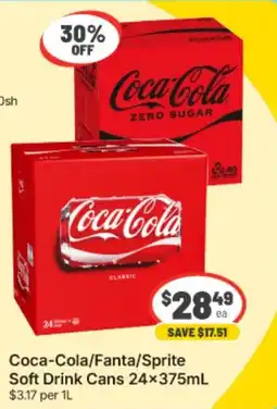 IGA Xpress Coca-Cola/Fanta/Sprite Soft Drink Cans offer